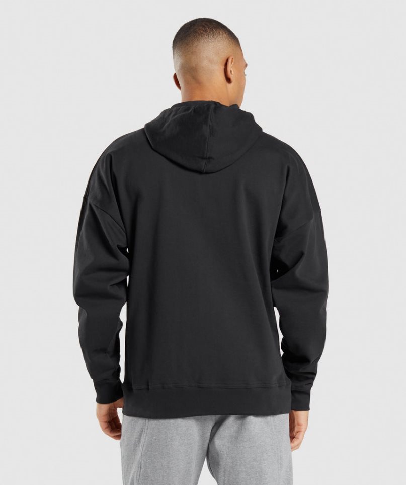 Men's Gymshark Essential Zip Up Hoodie Black | NZ 4GIPNY